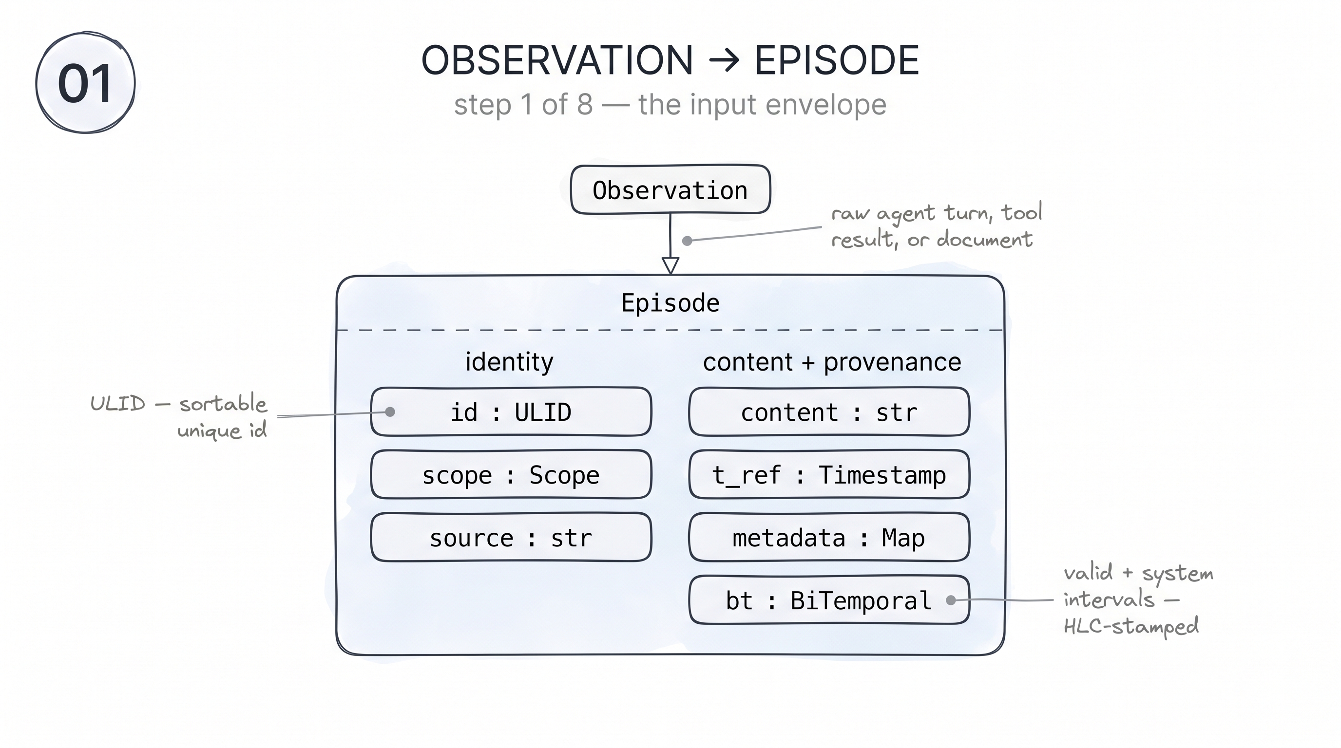 Observation → Episode envelope